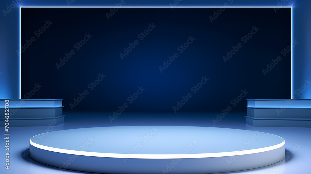 Obraz premium Simple product booth, podium, stage, product commercial photography background, cosmetics booth, 3D rendering