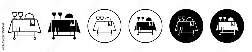 Breakfast room service vector icon set collection. Breakfast room service Outline flat Icon. Breakfast room service vector icon set collection. Breakfast room service Outline flat Icon.