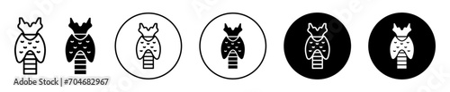 Thyroid gland vector icon set collection. Thyroid gland Outline flat Icon.