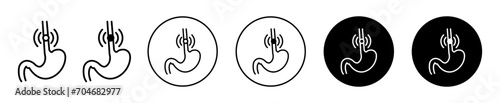 Esophageal cancer vector icon set collection. Esophageal cancer Outline flat Icon. photo