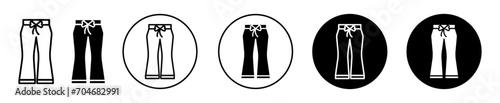 Pants trousers vector icon set collection. Pants trousers Outline flat Icon.
