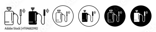 Pressure sprayer vector icon set collection. Pressure sprayer Outline flat Icon.