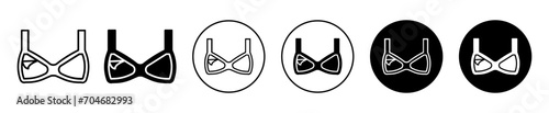 Nursing bra vector icon set collection. Nursing bra Outline flat Icon.