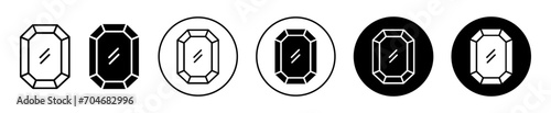 Rectangular diamond vector icon set collection. Rectangular diamond Outline flat Icon.