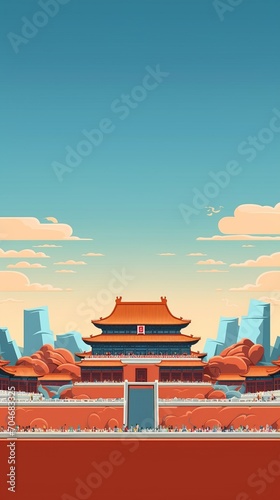 illustration of the forbidden city in beijing photo