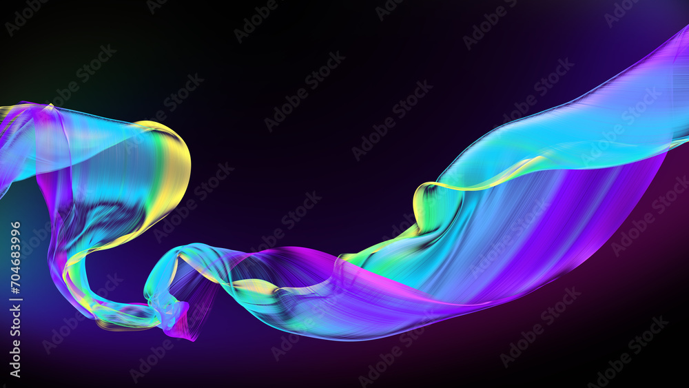 Fabric Flowing Cloth Wave, Waving Multicolor Silk Flying Textile, 3d render Fabric Flowing Cloth Wave, Waving Multicolor Silk Flying Textile, 3d render