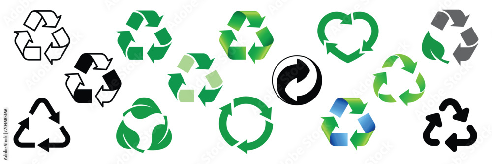 various recycle logo classic symbol set various recycle logo classic symbol set