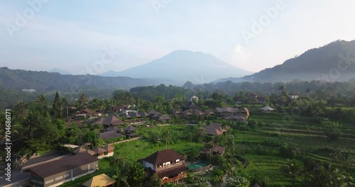 Wallpaper Mural Aerial view of the countryside of Sidemen region with the background of Mount Agung, Bali, Indonesia Torontodigital.ca