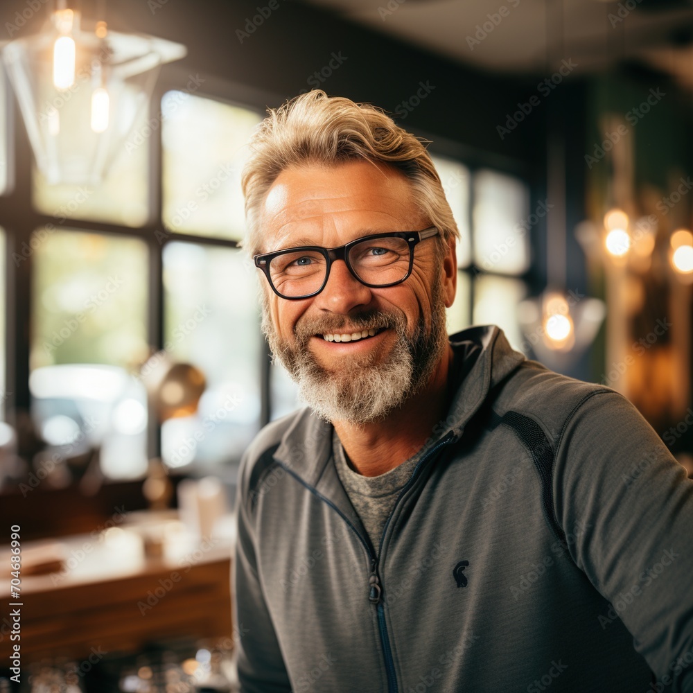 portrait of a middle aged man smiling portrait of a middle aged man smiling