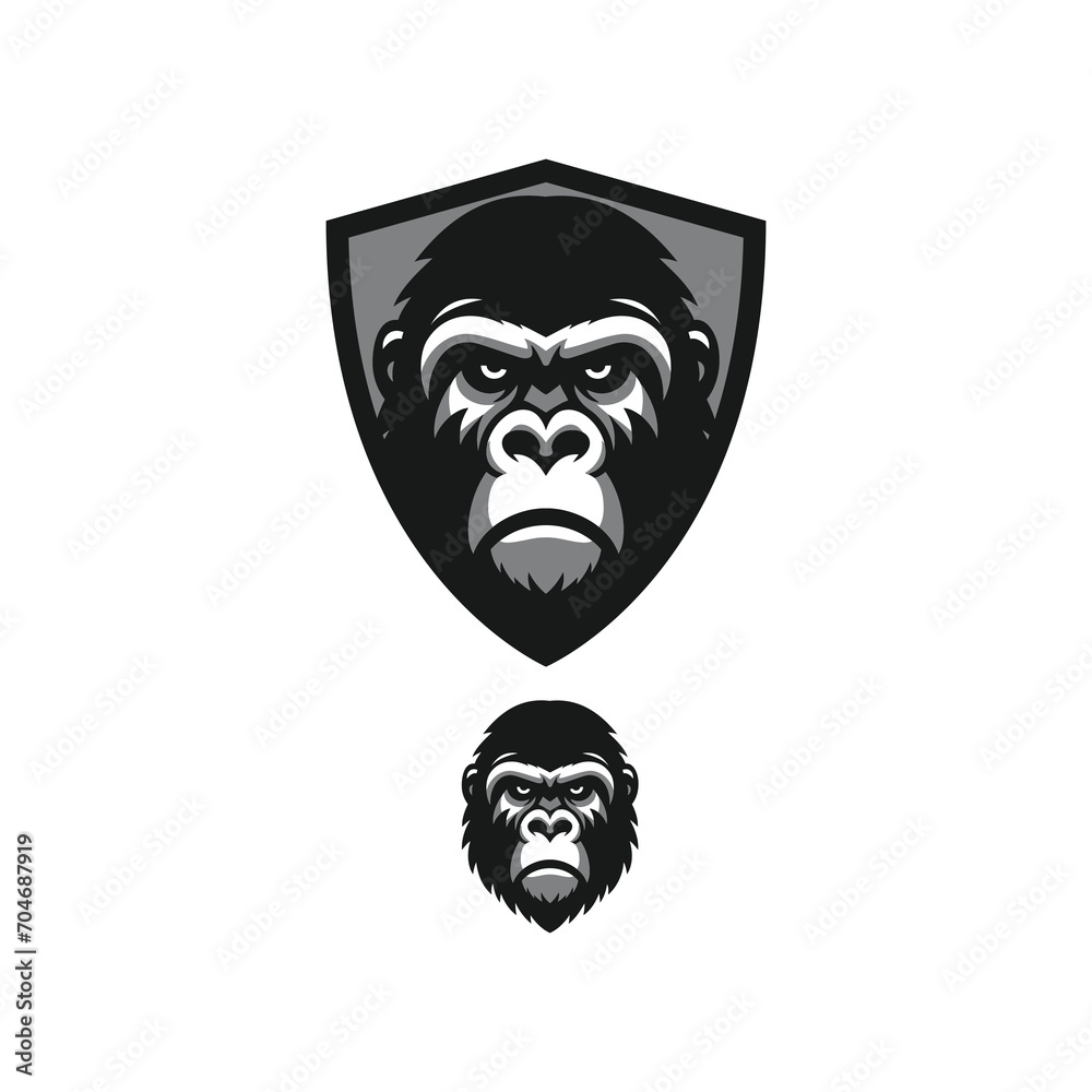 gorilla sports logos, emblems, badges, esport, gaming, Vector