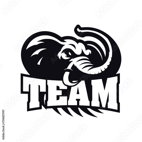 elephant, sports logos, emblems, badges, esport, gaming, Vector