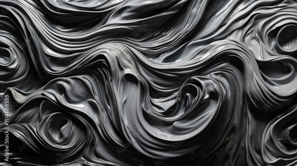 Abstract black and silver acrylic painted fluted 3d painting texture luxury background banner on canvas - Silver and black waves swirls. Decor concept. Wallpaper concept. Art concept. 3d concept. Abstract black and silver acrylic painted fluted 3d painting texture luxury background banner on canvas - Silver and black waves swirls. Decor concept. Wallpaper concept. Art concept. 3d concept.