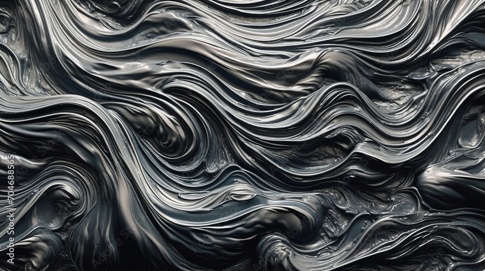 Abstract black and silver acrylic painted fluted 3d painting texture luxury background banner on canvas - Silver and black waves swirls. Decor concept. Wallpaper concept. Art concept. 3d concept. Abstract black and silver acrylic painted fluted 3d painting texture luxury background banner on canvas - Silver and black waves swirls. Decor concept. Wallpaper concept. Art concept. 3d concept.