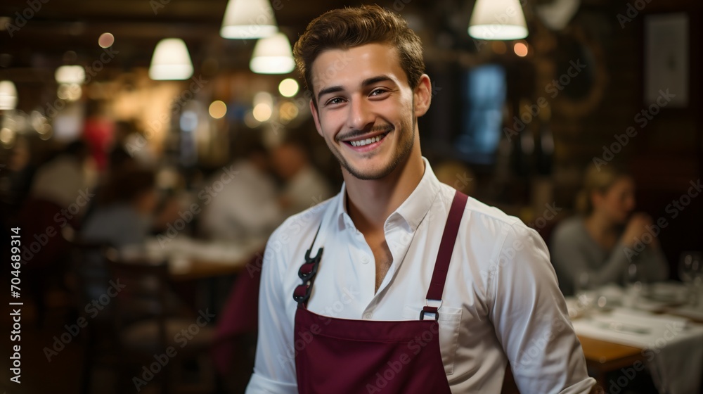 Portrait of a waiter in a restaurant