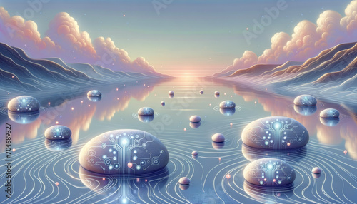 Tranquil AI: Serene Landscape of Harmony and Potential