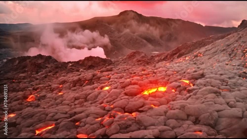 Volcanic Background Cooled Basaltic Lava photo