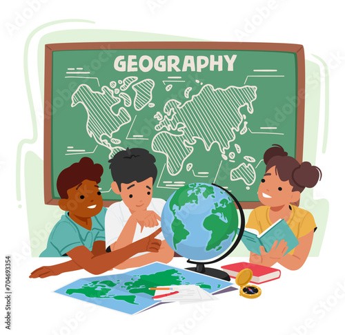 Diverse Group Of Eager Kids Gathers In A Classroom, Representing Different Cultures From Around The Globe