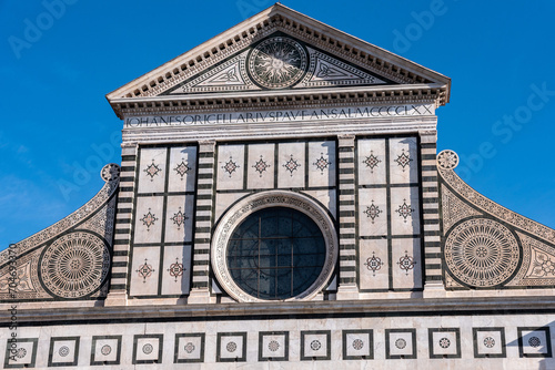 Facade of the renaissance church Santa Maria Novella in Florence