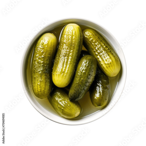 Bowl of Pickles Isolated on...