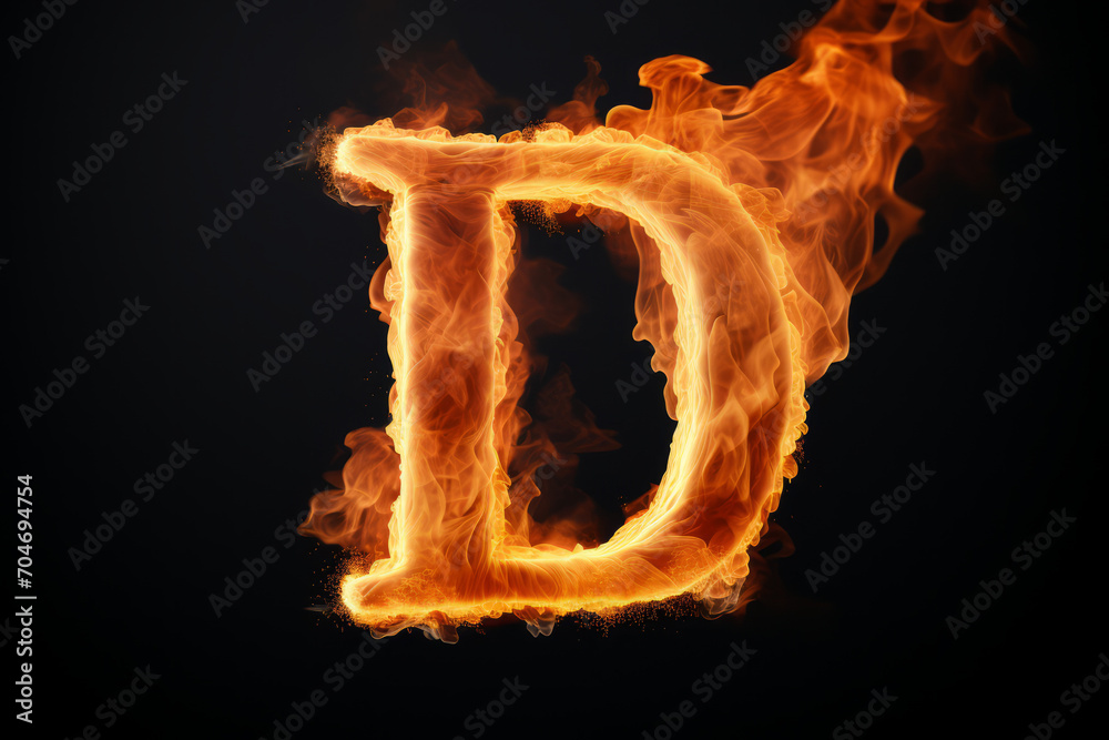 Firey 3D render of the letter Firey 3D render of the letter