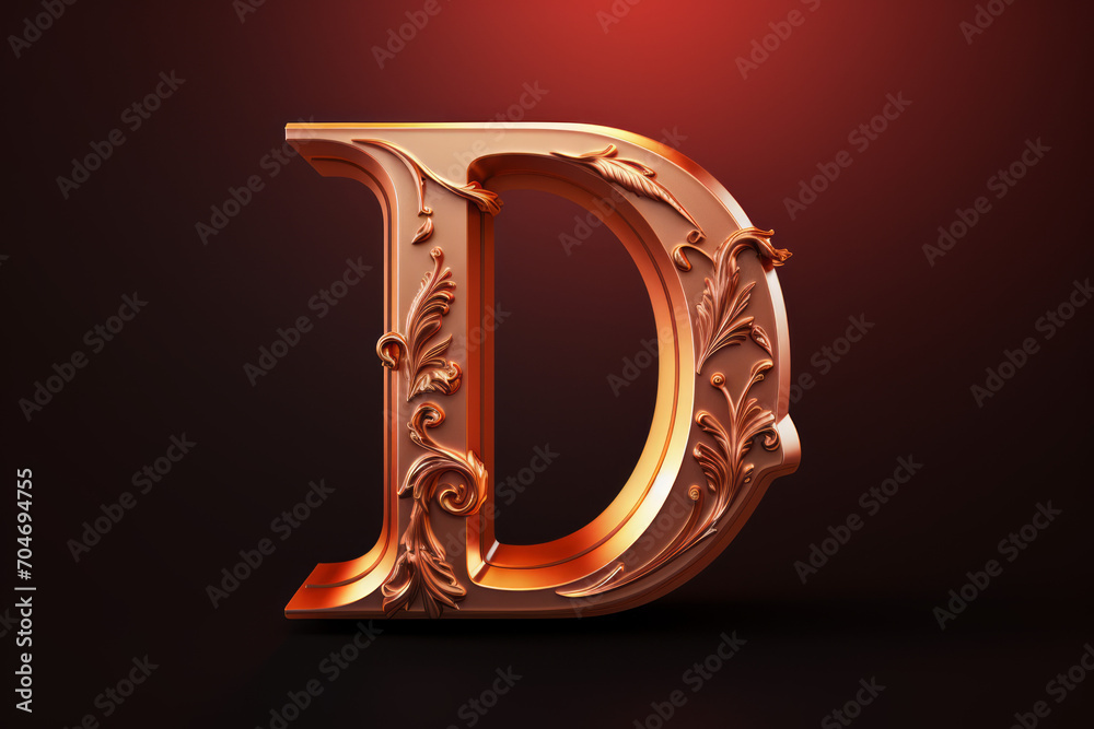 Stylized 3D render of the letter Stylized 3D render of the letter