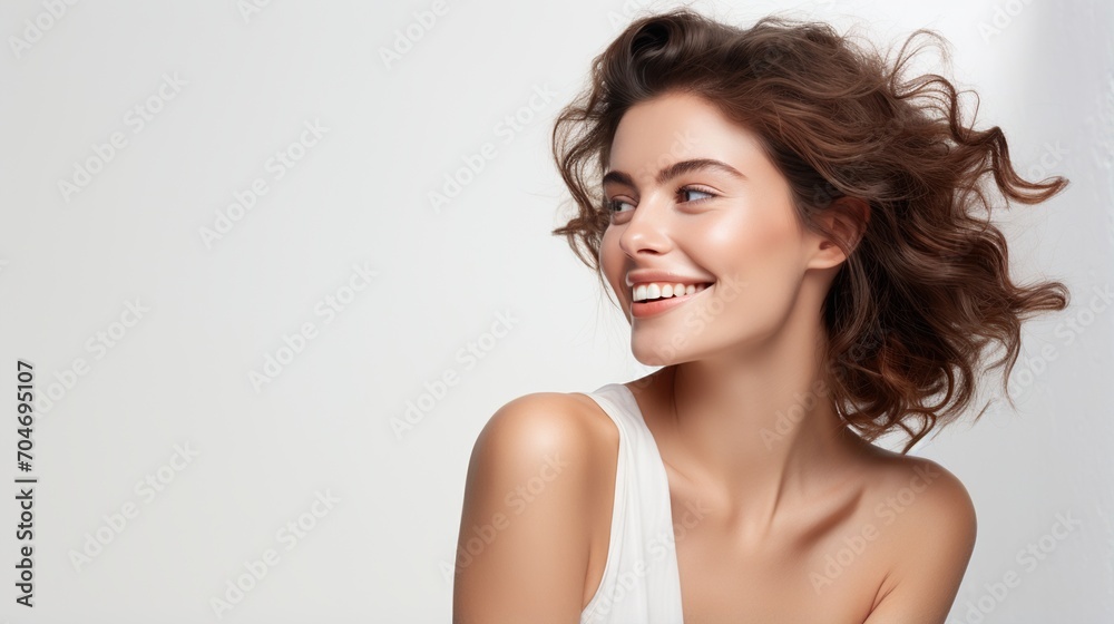 Closeup portrait of a beautiful young woman with a warm smile Closeup portrait of a beautiful young woman with a warm smile