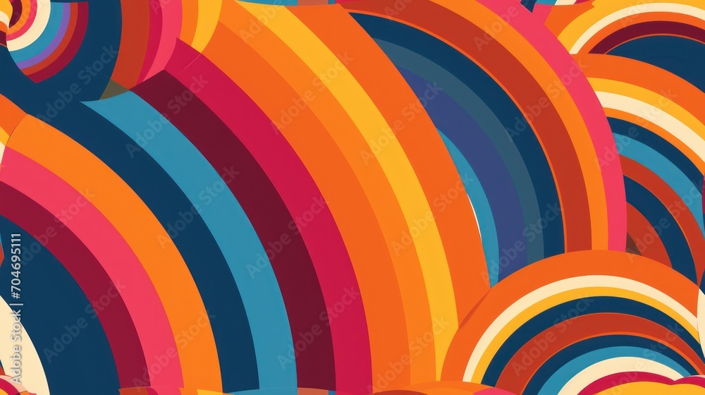  a multicolored abstract background with wavy lines and a bird in the middle of the image with a red, yellow, blue, green, orange, pink, and red background.