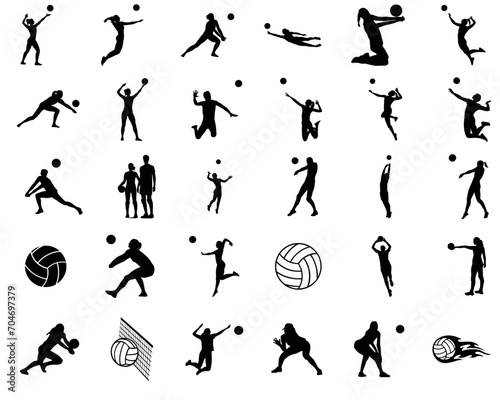 Volley, Volleyball SVG Bundle, Volleyball Svg, Volleyball Png, Volleyball Cut File, Volleyball silhouette, Volleyball Clipart, Volleyball Sign Svg, Volleyball Print