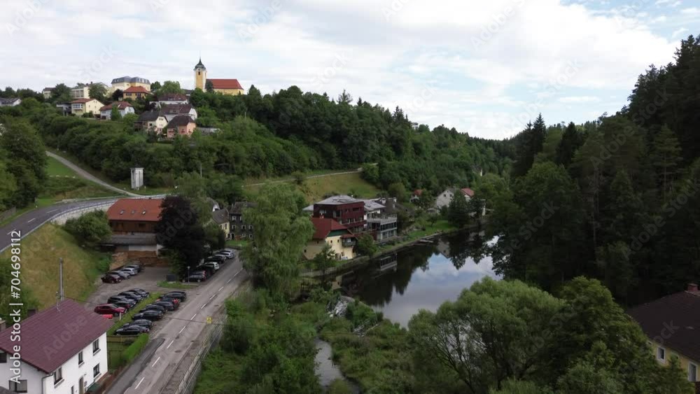 aerial of Grosse Mühl river near Neufelden in Upper Austria aerial of Grosse Mühl river near Neufelden in Upper Austria