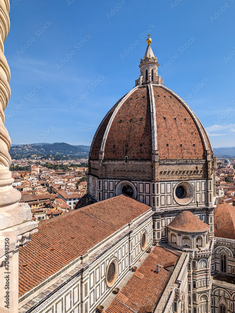 Aerial view of the cathedral Santa Maria del Fiore in Florence
