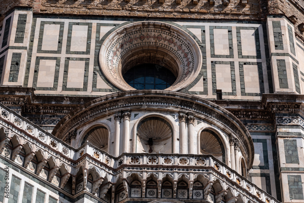 Neo-gothic facade of the cathedral Santa Maria del Fiore in Florence