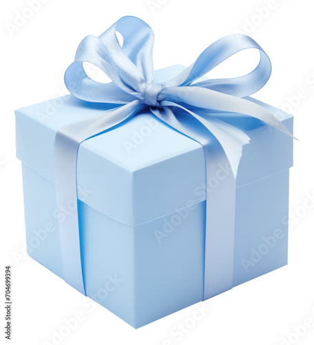 Blue gift box isolated.