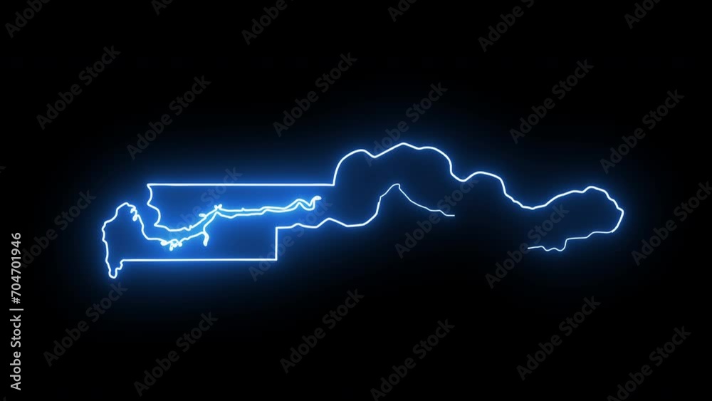 Gambia country map icon animation with a glowing neon effect Gambia country map icon animation with a glowing neon effect
