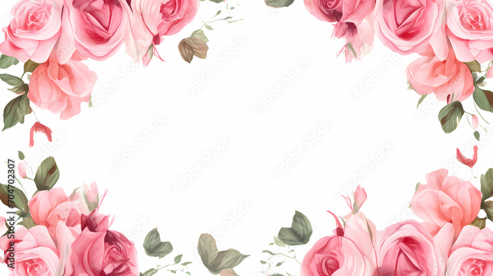 Floral frame with decorative flowers, decorative flower background pattern, floral border background Floral frame with decorative flowers, decorative flower background pattern, floral border background