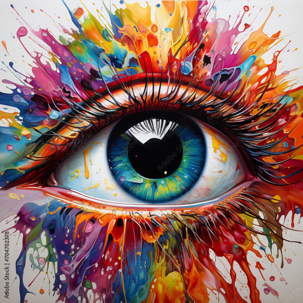 brightly painted eyeball