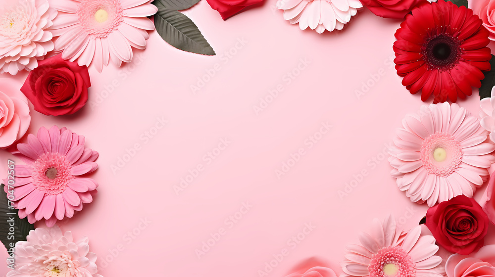 Floral frame with decorative flowers, decorative flower background pattern, floral border background