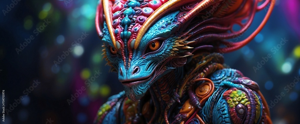 Portrait of an alien. Generative AI Portrait of an alien. Generative AI