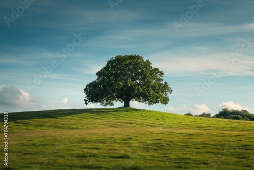 Lone oak tree in a rolling countryside Timeless