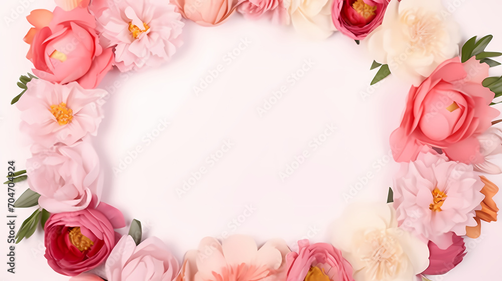 Floral frame with decorative flowers, decorative flower background pattern, floral border background Floral frame with decorative flowers, decorative flower background pattern, floral border background