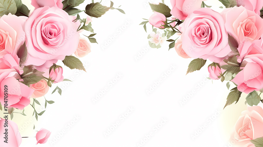 Floral frame with decorative flowers, decorative flower background pattern, floral border background