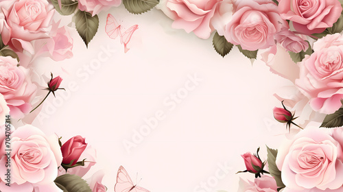 Floral frame with decorative flowers, decorative flower background pattern, floral border background
