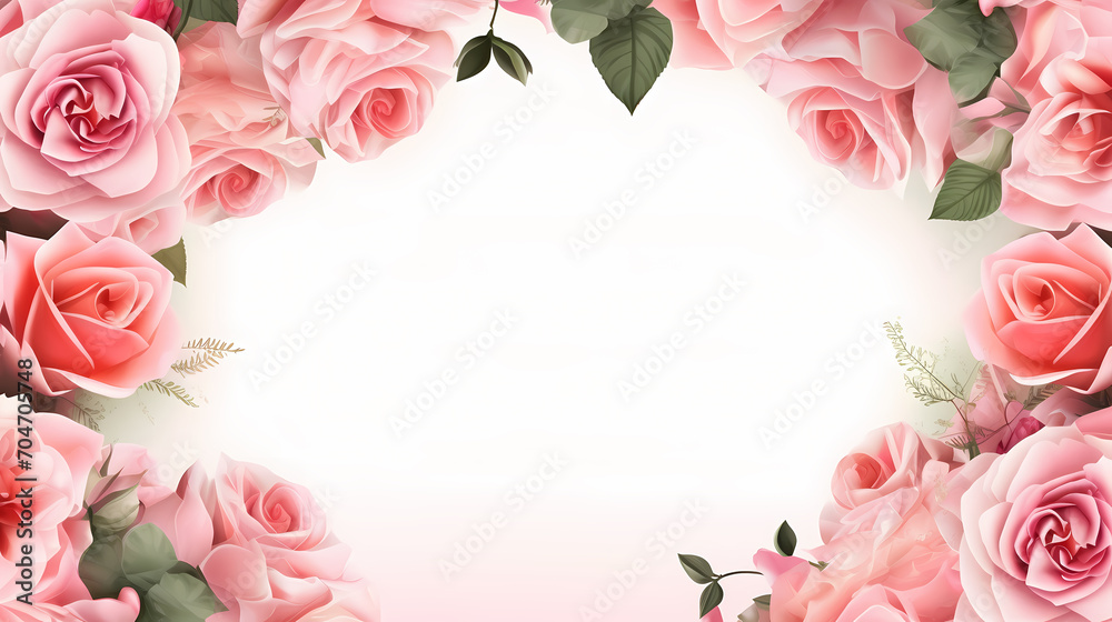 Floral frame with decorative flowers, decorative flower background pattern, floral border background Floral frame with decorative flowers, decorative flower background pattern, floral border background