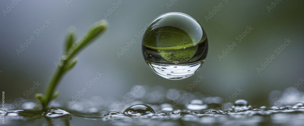 Water drops, macro. Generative AI Water drops, macro. Generative AI