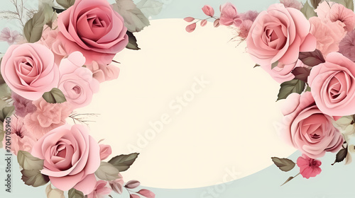 Floral frame with decorative flowers  decorative flower background pattern  floral border background