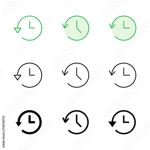 History icon set. recent event history