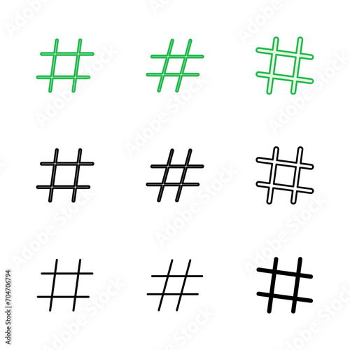 Hashtag icon set. hashtag symbol