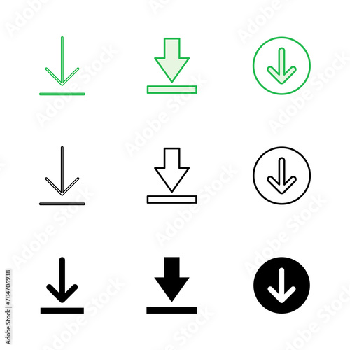 Download icon set. Download vector icon