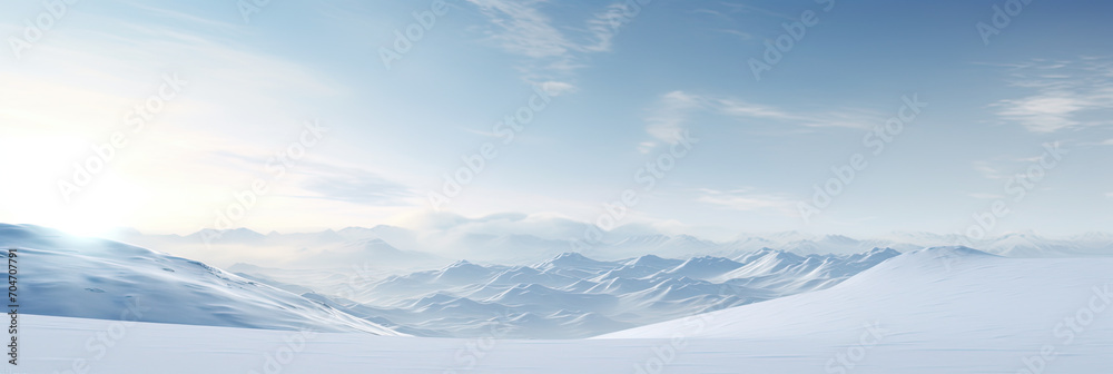 a snowy landscape with snow covered mountains, generative AI a snowy landscape with snow covered mountains, generative AI