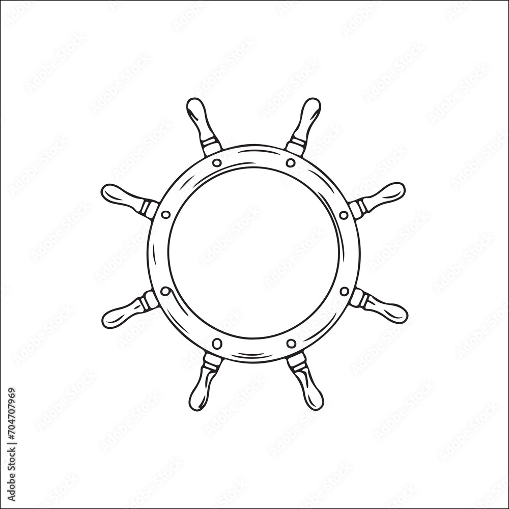 pirate ship steering vector illustration pirate ship steering vector illustration
