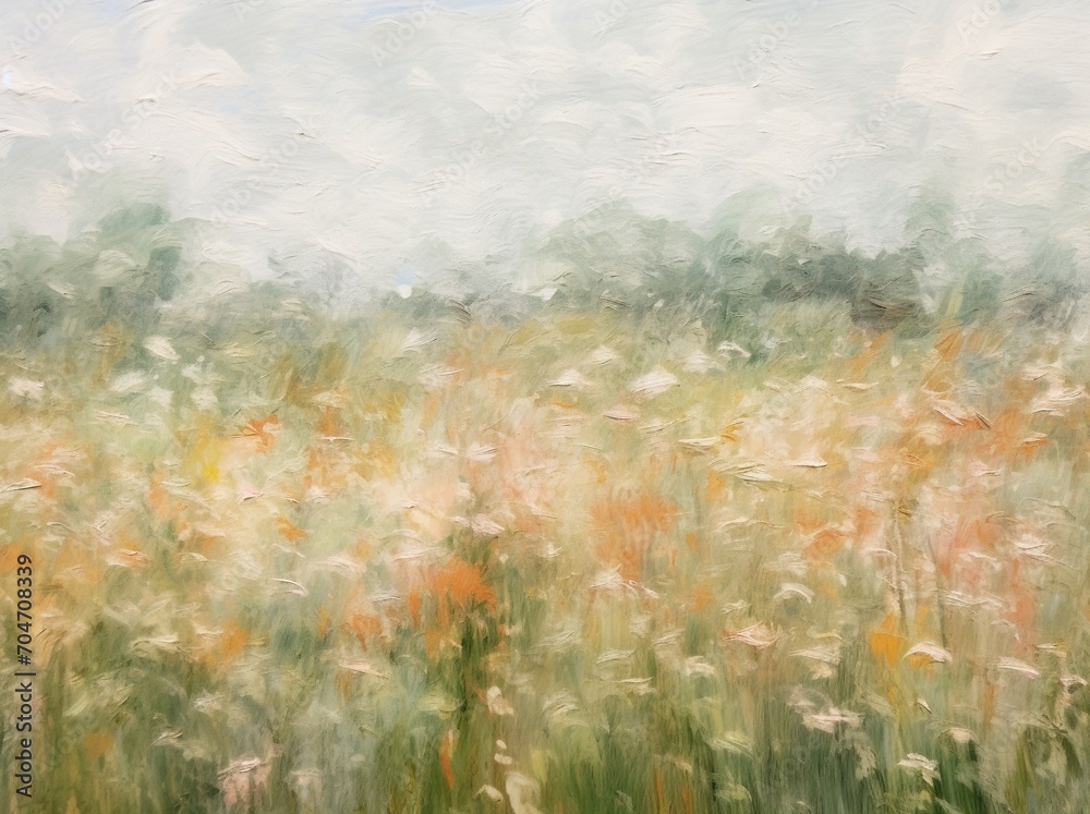 Obraz premium Field of flowers painted in an impressionist style